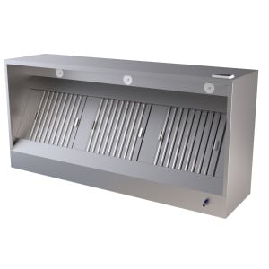 Hotte Murale Cubique Complète 2000 mm LED Variateur - CombiSteel