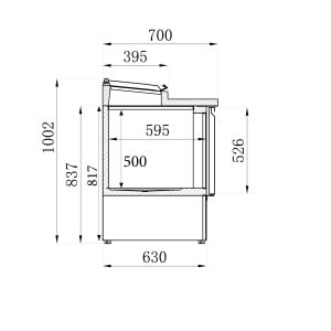 Saladette Kühltisch 3 Türen - 8 GN 1/6 Behälter - 392 L CombiSteel