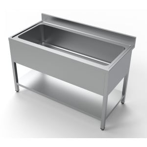 Einbauspüle 1 Becken mit Rückwand und Regal - L 1400 x T 700 mm - CombiSteel