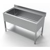 Sink 1 Basin with Backsplash and Shelf - L 1400 x D 700 mm - CombiSteel