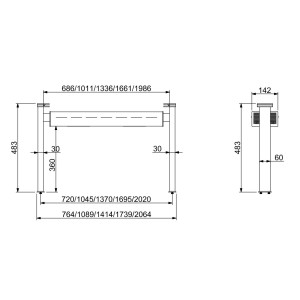 Oprit met Warm Licht door Keramiek - L 760 x P 142 mm - CombiSteel