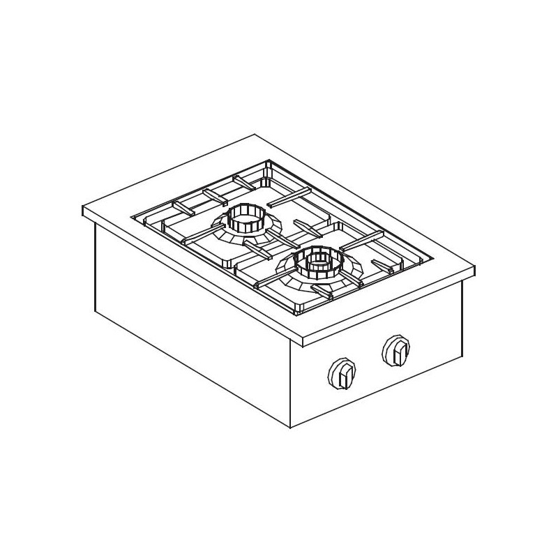 Einbau-Gasherd - 2 Brenner 7000W CombiSteel - Leistung und Effizienz