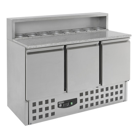 Refrigerated Pizza Cabinet with 3 Doors - 8 GN 1/6 Pans - CombiSteel