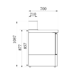 Gekoelde Pizzameubel met 3 Deuren - 8 GN 1/6 Bakken - CombiSteel