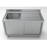 Sink Unit 1 Bowl and Drainer on the Right - L 1400 x D 700 mm - CombiSteel