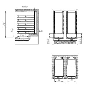 CombiSteel wine cooler - 40 bottles, 100 L