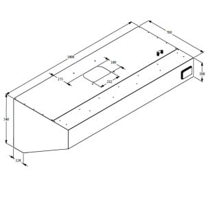 Vollständige Wandhaube - 1600 mm - Mit Motor, LED und Drehzahlregler - CombiSteel