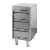 Stainless Steel Low Cabinet 3 Drawers 400x700 mm - CombiSteel: Optimal organization for professional kitchen