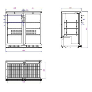 Arrière-Bar Réfrigéré à 2 Portes Battantes - 208 L - CombiSteel