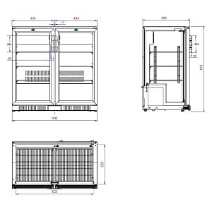 Arrière-Bar Réfrigéré 2 Portes Battantes - 198 L - CombiSteel