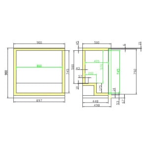 Refrigerated Back Bar 2 Swing Doors - 198 L Black CombiSteel