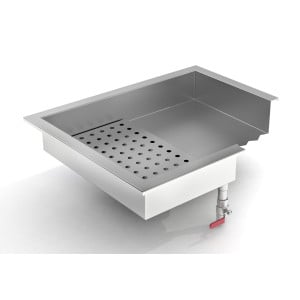 Bac à glace pilée intégré - GN 2/1 en acier inoxydable - Combisteel