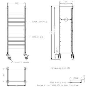 Clearing trolley with trays CombiSteel 600x400 | Kitchen catering