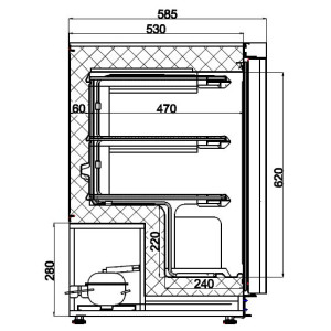 Mini-Kühlschrank Negativ Edelstahl 120L CombiSteel - Optimale Lagerung und Konservierung