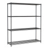 4-Tier Detachable Shelf Black - L 1500 x D 450 mm - Robust & Spacious