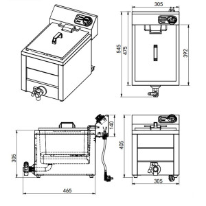 Professionele Elektrische Friteuse CombiSteel - 8 L, 3000 W