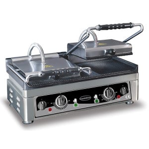 Professional Double Panini Grill - Combisteel Grooved