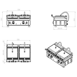 Grill Panini Double Professionell - Combisteel Gerillt