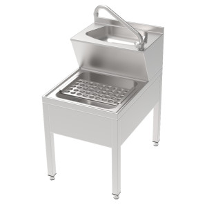 Stainless steel hand wash basin for optimal hygiene in professional kitchens