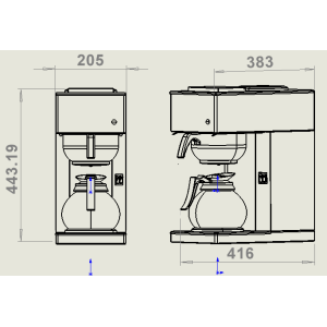 Professional Coffee Machine - 1.8 L Carafe CombiSteel