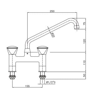 Zweilocharmatur CombiSteel - Robuster Küchenmischer