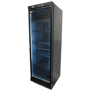 Black Glass Door Beverage Refrigerated Cabinet - 382 L