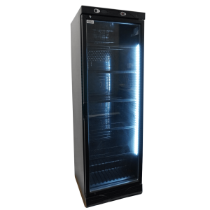 Black Glass Door Beverage Refrigerated Cabinet - 382 L