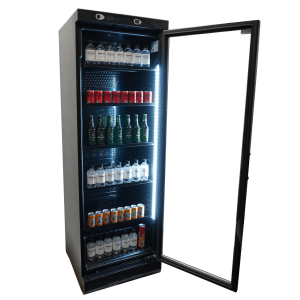 Armoire Réfrigérée à Boissons Noire à Porte Vitrée - 382 L