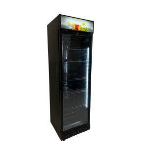 Armoire Réfrigérée à Boissons Noire à Porte Vitrée avec Canopée - 382 L