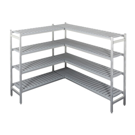Eckregal für Kühlraum 1500 x 2100 x 2200 mm - L 1235 x T 450 mm