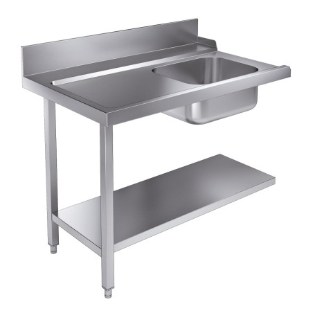 Ladetisch mit Regal und Rückwand links - 1200x750 mm - CombiSteel