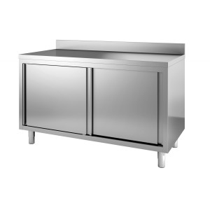 Roestvrijstalen Onderkast met 2 Deuren en Achterwand - L 1200 x D 700 mm - CombiSteel