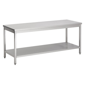 RVS Tafel met Plank - CombiSteel | Afmetingen 1600 x 700 mm