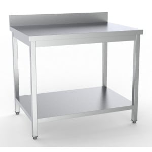 RVS Tafel met Achterwand en Plank - L 1200 x D 700 mm - CombiSteel