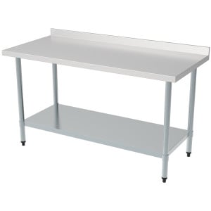 RVS Tafel met Achterwand en Plank - L 1600 x D 700 mm - CombiSteel