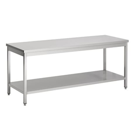 Inox Tafel met Plank - Meubels Hoge Kwaliteit - Ruimtebesparing