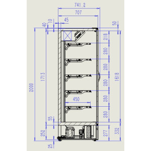 Marco Wandkühlvitrine mit 3 Türen - 1939 L - CombiSteel