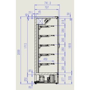 Vitrine Réfrigérée Murale Marco 3 Portes 1939 L CombiSteel - Stockage Frais Optimal