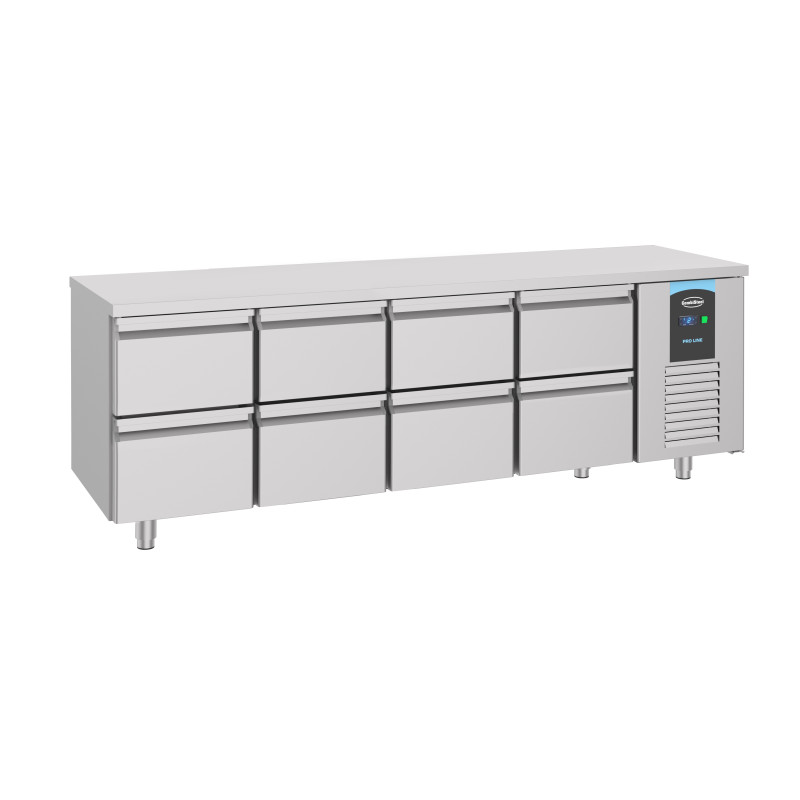 Positive refrigerated table CombiSteel - 632 L, 8 drawers & GN 1/1