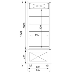 Kühlvitrine für Gebäck 400 L - Elegantes Design CombiSteel