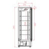 Negatieve Zwarte Koelvitrine - 1450 L - 3 Glazen Deuren CombiSteel