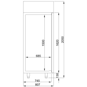 Roestvrijstalen Koelkastkast 1400 L - 2 Glazen Deuren | CombiSteel