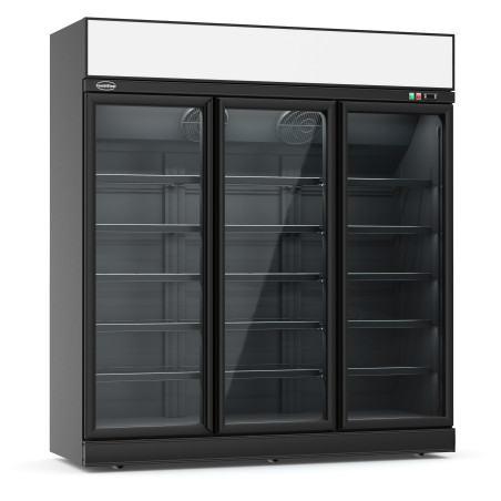 Zwarte Negatieve Koelvitrine - 3 Glazen Deuren - 1480 L - CombiSteel