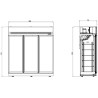 Koelvitrine met negatieve temperatuur zwart 1480 L - 3 glazen deuren CombiSteel