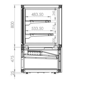 Positive Refrigerated Display Case CombiSteel - 450L Eco-R290