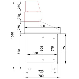 Meuble à Pizza CombiSteel - 1 Porte, 5 Tiroirs & 380 L