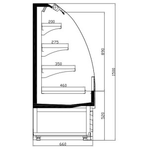 Koelvitrine CombiSteel - 440 L Zwart met LED's