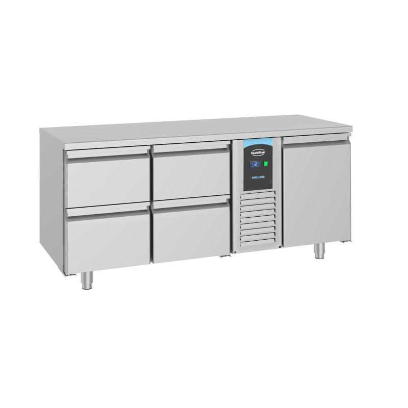 Professionele Positieve Koelwerkbank - 1 Deur, 4 Laden, 474 L - CombiSteel