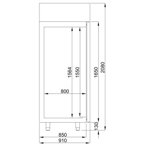 Negative Patisserie-Schrank aus Edelstahl - 850 L - CombiSteel
