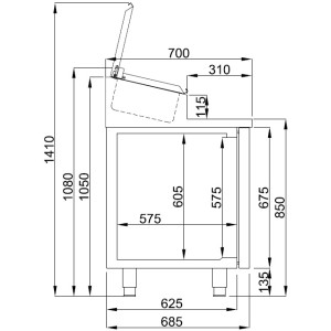 Saladette Koelkast 3 Deuren 10 GN 1/3 RVS CombiSteel - Profiteer van -30%!